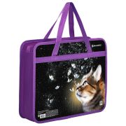 Папка на молнии с ручками BRAUBERG А4, 1 отделение, пластик, 80 мм, «Dream cat», 270868