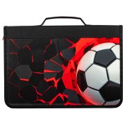 Папка на молнии BRAUBERG А4 с ручкой, с органайзером, 1 отделение, «Black football», 270992