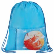 Мешок для обуви ЮНЛАНДИЯ, карман на молнии, 33х42 см, «Moon fox», 271054