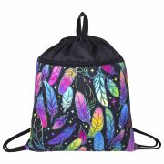 Мешок для обуви BRAUBERG БОЛЬШОЙ, с ручкой, карман на молнии, сетка, 49х41 см, «Feathers», 271057