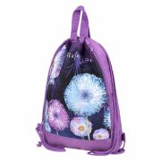 Мешок для обуви ЮНЛАНДИЯ с ручками, боковой карман на молнии, 46х36 см, «Flowers», 271065