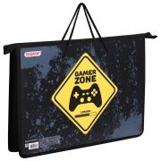 Папка на молнии с ручками ПИФАГОР А4, 1 отделение, пластик, ручки-шнурок, «Game Zone», 271470