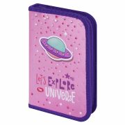 Пенал ЮНЛАНДИЯ, 1 отделение, металлизированный картон, конгрев, 19х11 см, «Moon Explorer», 271507