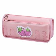 Пенал мягкий ЮНЛАНДИЯ, 2 отделения, полиэстер, «Strawberry shortcake», розовый, 21х9х6 см, 271577