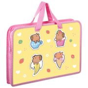 Папка на молнии с ручками ЮНЛАНДИЯ А4, 1 отделение, пластик, ширина 45 мм, «Capybaras», 272149