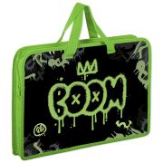 Папка на молнии с ручками ЮНЛАНДИЯ А4, 1 отделение, пластик, ширина 45 мм, «Boom», 272151