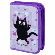 Пенал ПИФАГОР, 1 отделение, 2 откидные планки, полиэстер, 20х14 см, «Falling cat», 272287