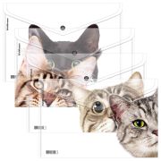 Папка-конверт на кнопке пластиковая ERICH KRAUSE «Hiding Cats», A4, ассорти, 61155