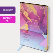 Блокнот А5 (143x210 мм), BRAUBERG VISTA «Marble», под кожу, гибкий, 80 л., 112063