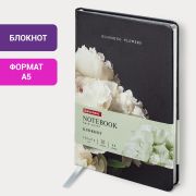 Блокнот А5 (143x210 мм), BRAUBERG VISTA «Bloom», под кожу, твердый, срез фольга, 80 л., 112071