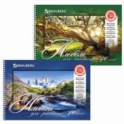 Альбом для рисования, А4, 40 листов, гребень, обложка картон, BRAUBERG, 195х285 мм, «Удивительная Природа» (2 вида), 102832