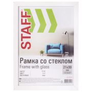 Рамка 21х30 см белая STAFF «Grand», багет 18 мм, стекло, МДФ, 391207