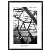 Рамка 21х30 см небьющаяся, багет 14,6 мм, пластик, BRAUBERG «Original Line», черная/серебро, 391234