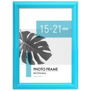 Рамка 15х21 см небьющаяся, багет 17,5 мм, пластик, BRAUBERG «Colorful», голубая, 391237