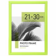 Рамка 21х30 см небьющаяся, багет 17,5 мм, пластик, BRAUBERG «Colorful», салатовая, 391244