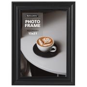 Рамка 15х21 см небьющаяся, багет 27 мм, пластик, BRAUBERG «Viscount», черная, 391256