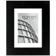 Рамка 15х21 см с паспарту 10х15 см небьющаяся, багет 40 мм, МДФ, BRAUBERG «Malcolm», черная, 391268