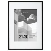 Рамка 21х30 см с паспарту 15х21 см небьющаяся, багет 5 мм, пластик, BRAUBERG «Smart», черная, 391280