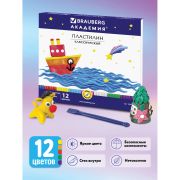 Пластилин классический BRAUBERG «АКАДЕМИЯ», 12 цветов, 240 г, со стеком, картонная упаковка, 103256