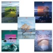 Тетрадь А5, 80 л., HATBER, скоба, клетка, обложка картон, «IMPRESSIONS» (5 видов), 80Т5В1, T242148
