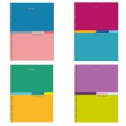 Тетрадь А4, 80 л., BRAUBERG, гребень, клетка, обложка твердая, «Color», 404055