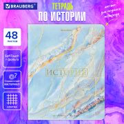 Тетрадь предметная «PASTEL» 48 л., SoftTouch, фольга, ИСТОРИЯ, клетка, BRAUBERG, 404316