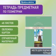 Тетрадь предметная «DELIGHT» 48 л., обложка картон, ГЕОМЕТРИЯ, клетка, BRAUBERG, 404573