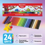 Пластилин классический BRAUBERG «МАГИЯ ЦВЕТА», 24 цвета, 500 г, ВЫСШЕЕ КАЧЕСТВО, картонная упаковка, 103351