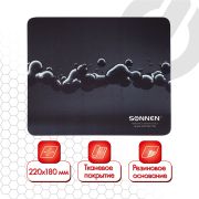 Коврик для мыши SONNEN «DROPS», резина + ткань, 220х180х3 мм, 513290