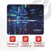 Коврик для мыши SONNEN «SINGULARITY», резина + ткань, 220х180х3 мм, 513293