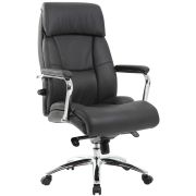 Кресло из натуральной кожи BRABIX PREMIUM «Phaeton EX-502», хром, черное, 530882