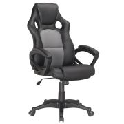 Кресло компьютерное BRABIX «Rider Plus EX-544» КОМФОРТ, экокожа, черное/серое, 531582