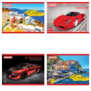 Альбом для рисования МАЛЫЙ ФОРМАТ А5, 40 л., скоба, обложка офсет, ПИФАГОР, 200х148 мм, «Авто/Путешествие» (4 вида), 103724