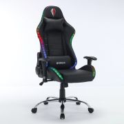 Кресло компьютерное BRABIX «Lumen GM-150 RGB», подсветка, две подушки, экокожа, черное, 532801