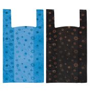 Пакеты «майка», КОМПЛЕКТ 100 шт., 31+18х59 см, ПНД, «Звезды», 18 мкм