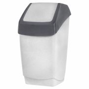 Ведро-контейнер 25 л, с крышкой (качающейся), для мусора, «Хапс», 55х30х28 см, серое, IDEA, М 2472