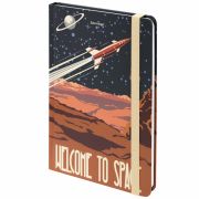 Блокнот с резинкой в клетку 96 л., А5 (145х203 мм), твердая обложка, BRAUBERG, «SpaceX», 113724