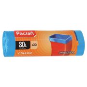 Мешки для мусора 80 л, синие, в рулоне 20 шт., ПНД, 12 мкм, 70х90 см, PACLAN «Classic», 402054