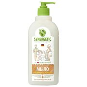Мыло жидкое 500 мл SYNERGETIC «Миндальное молочко», гипоаллергенное, биоразлагаемое, дозатор, 105058