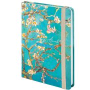 Ежедневник недатированный с резинкой А5 (145х203 мм), BRAUBERG, твердый, фольга, 128 л., «Almond», 114568