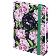 Ежедневник недатированный с резинкой, МАЛЫЙ ФОРМАТ А6 (109х148 мм), BRAUBERG, 128 л., «Розы», 114572