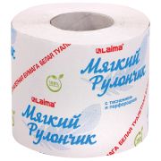 Бумага туалетная «МЯГКИЙ РУЛОНЧИК» белая, 51 метр, 1-слойная, LAIMA, 114737