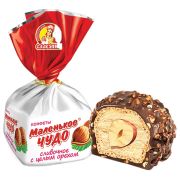 Конфеты СЛАВЯНКА «Маленькое чудо» со сливочным вкусом и цельным орехом, 1000 г, пакет, 12217