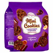 Печенье БРЯНКОНФИ «Mini cookies» шоколадное с орехами, 200 г, 3045078