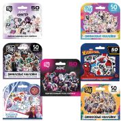 Наклейки виниловые НАБОР 50 штук, ассорти 7 дизайнов, PRIORITY, 64854