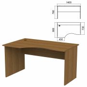 Стол эргономичный «Арго», 1400х900х760 мм, левый, орех (КОМПЛЕКТ)