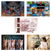 Альбом для рисования, А4, 32 листа, спираль, обложка картон, HATBER, 205х300 мм, «Ассорти», 32А4Всп, A274705