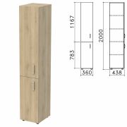 Шкаф закрытый «Приоритет», 360х438х2000 мм, 4 полки, кронберг (КОМПЛЕКТ)