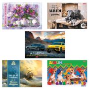 Альбом для рисования, А4, 40 листов, скоба, обложка картон, HATBER, 205х290 мм, «Ассорти», 40А4В, A274149