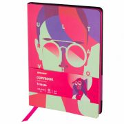 Тетрадь А5 (168х208 мм), 80 л., сшивка, клетка, под кожу, BRAUBERG VISTA, «Ultraviolet», 403914